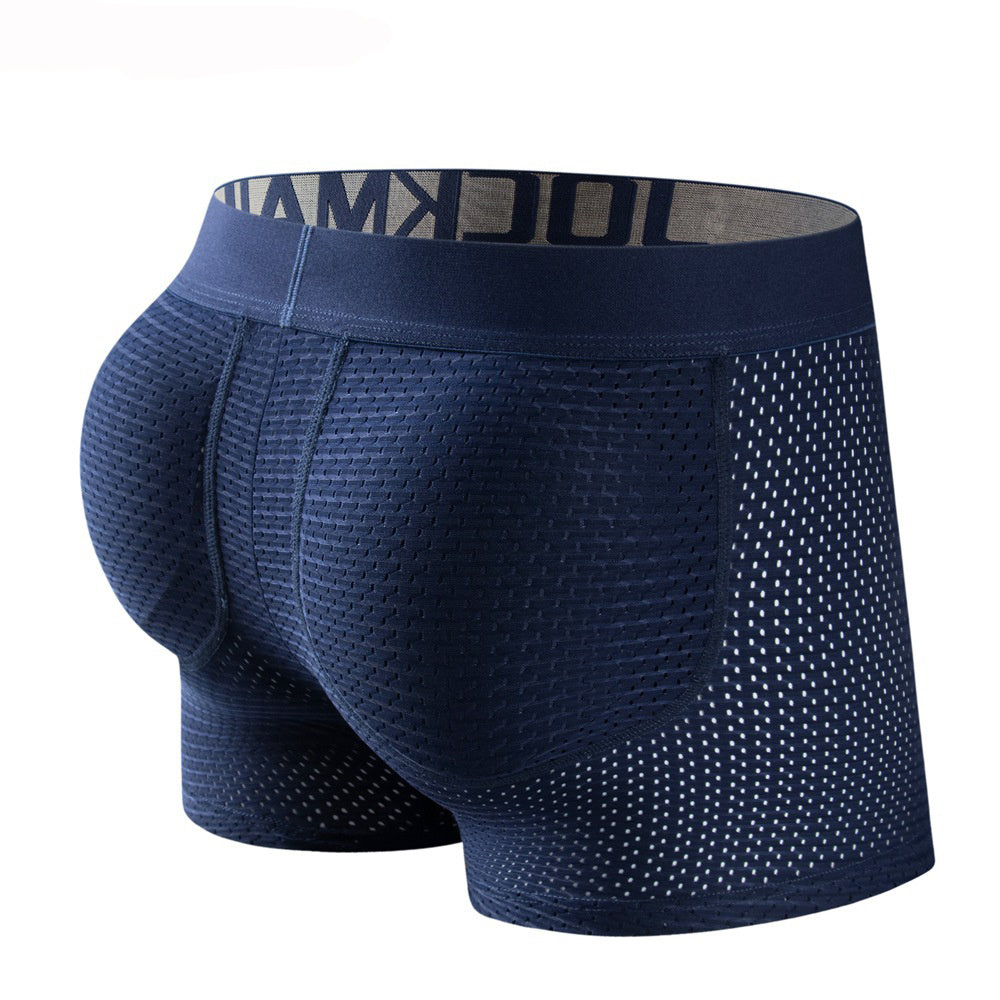 HaleyChan 1Pc Long Mesh Buttocks Men's Boxer Briefs Plus Spo