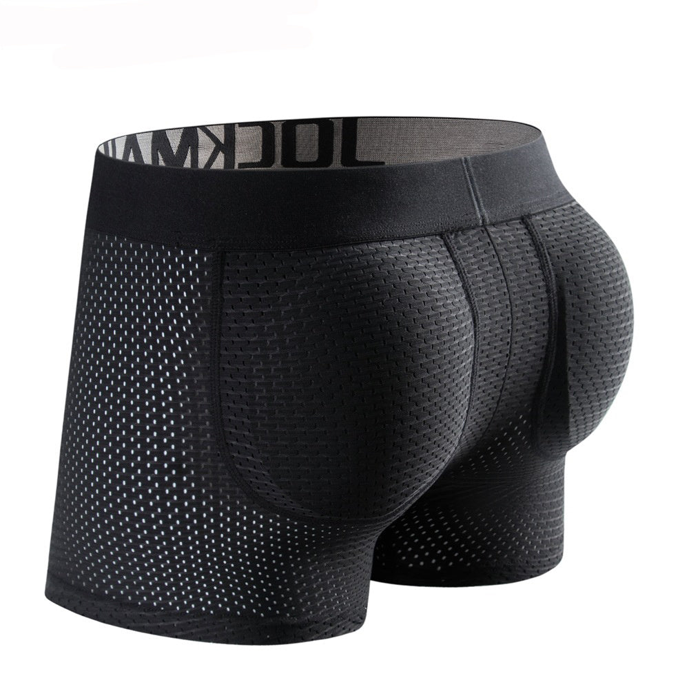 HaleyChan 1Pc Long Mesh Buttocks Men's Boxer Briefs Plus Spo